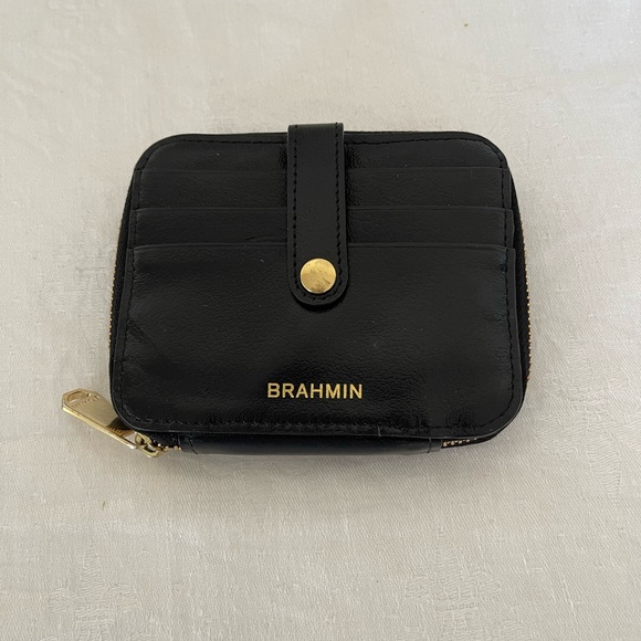 Brahmin Bags Brahmin Zip Around Wallet Black Leather Poshmark